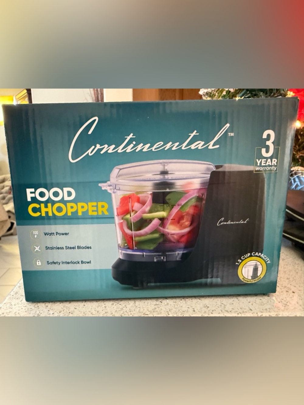 Continental : Food Chopper in Black - Compact Kitchen Chopper 1.5 Cup NWOT